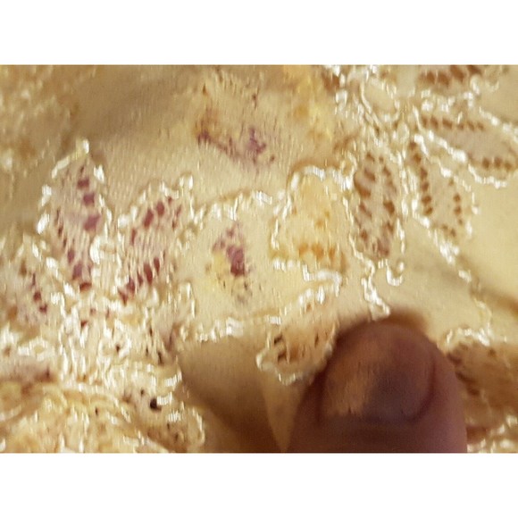 Covington Womens Blouse Size Large Floral Yellow Short Sleeve Embroidered Thread - Picture 12 of 16